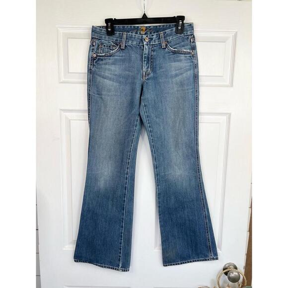 7 For All Mankind The A Pocket Blue Denim Bootcut 5 Pocket Design Size 29 - Picture 3 of 16